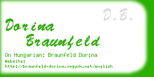 dorina braunfeld business card